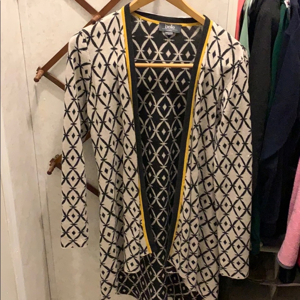 Belle Cream w/ Black Pattern Cardigan